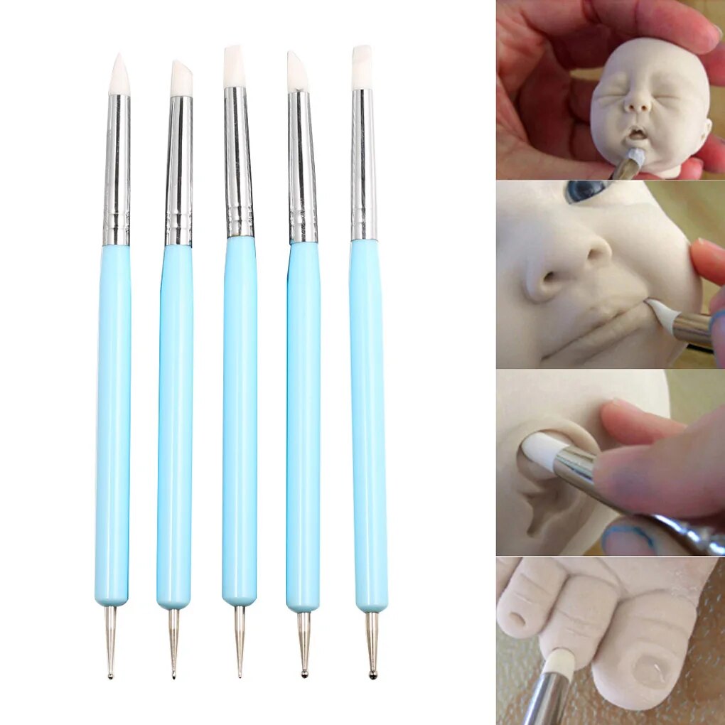 5pcs/set Double-ended Dotting Tools Set Nail Art Embossing Tools Pottery Craft image 0