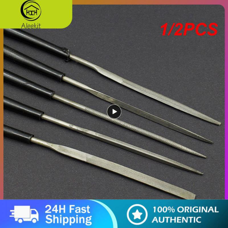 1/2PCS Files for Metal Jeweler Stone Polishing Wood Carving Craft Double-cut Pl image 4