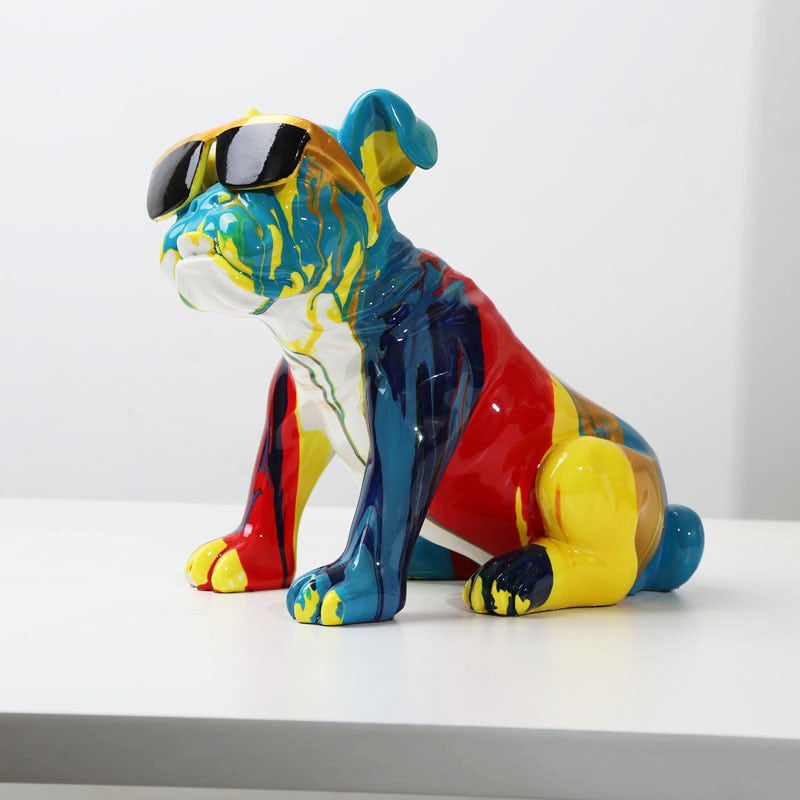 Nordic Painting Art English Bulldog Creative Resin Crafts Home Decoration Wine image 3
