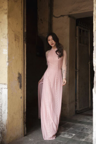 pink aodai vietnam clothing cheongsam aodai vietnam dress vietnamese t