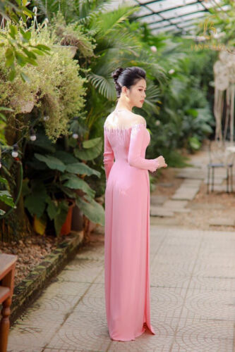 Pink aodai vietnam clothing cheongsam aodai vietnam dress vietnamese t