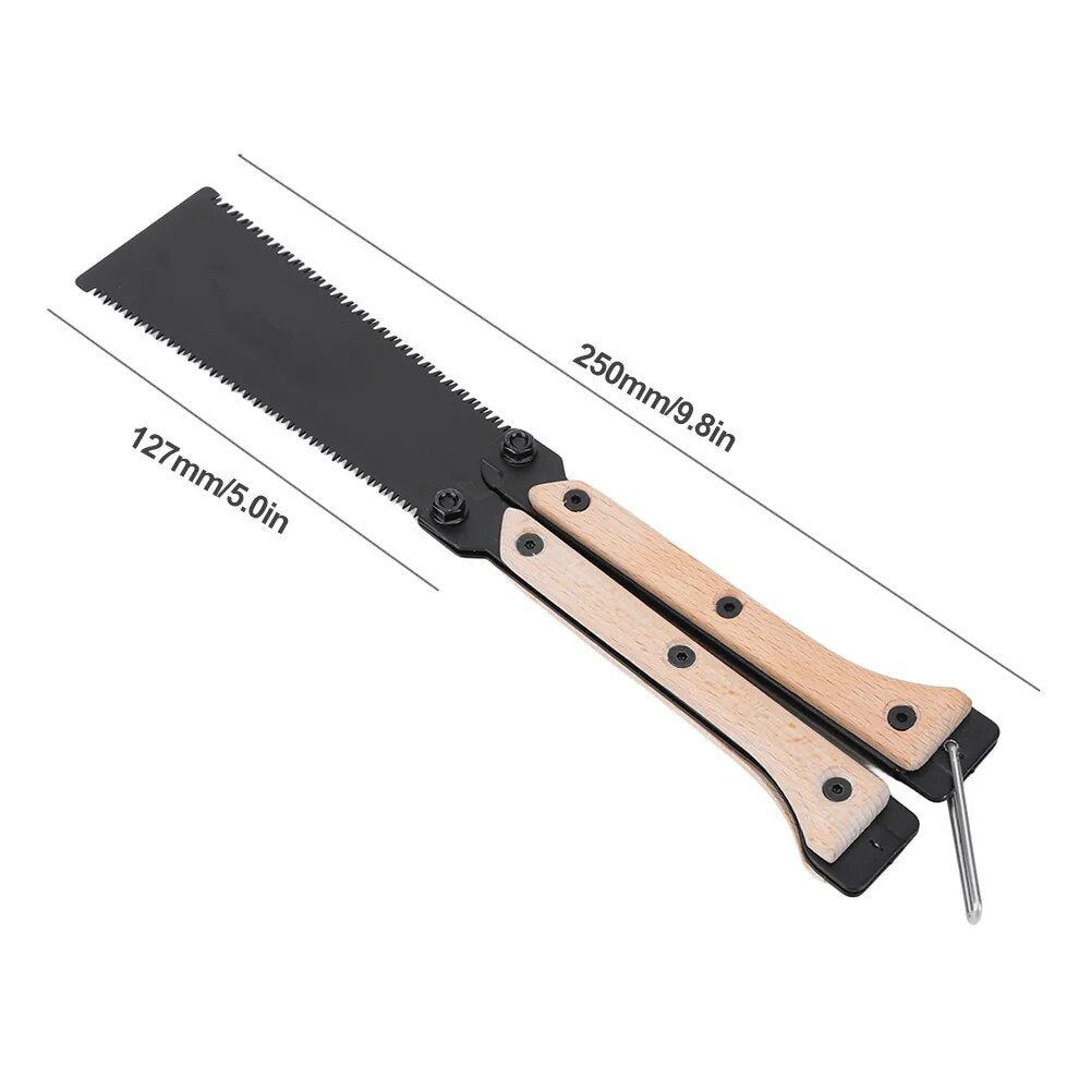 5.5 Inch Folding Flush Cut Saw Hard Teeth Double Edges Pull Saw Portable Wood P image 1