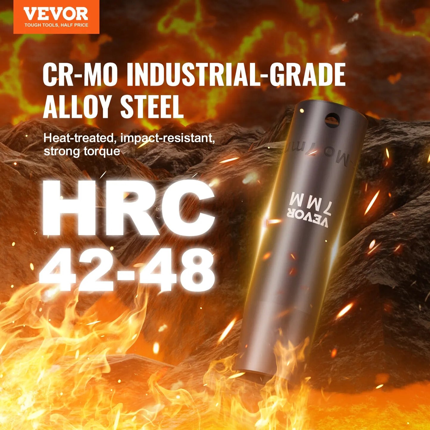 VEVOR 1/2in 3/8in Drive Impact Socket Set SAE or Metric 90 PCs Cr-Mo Socket Set image 3