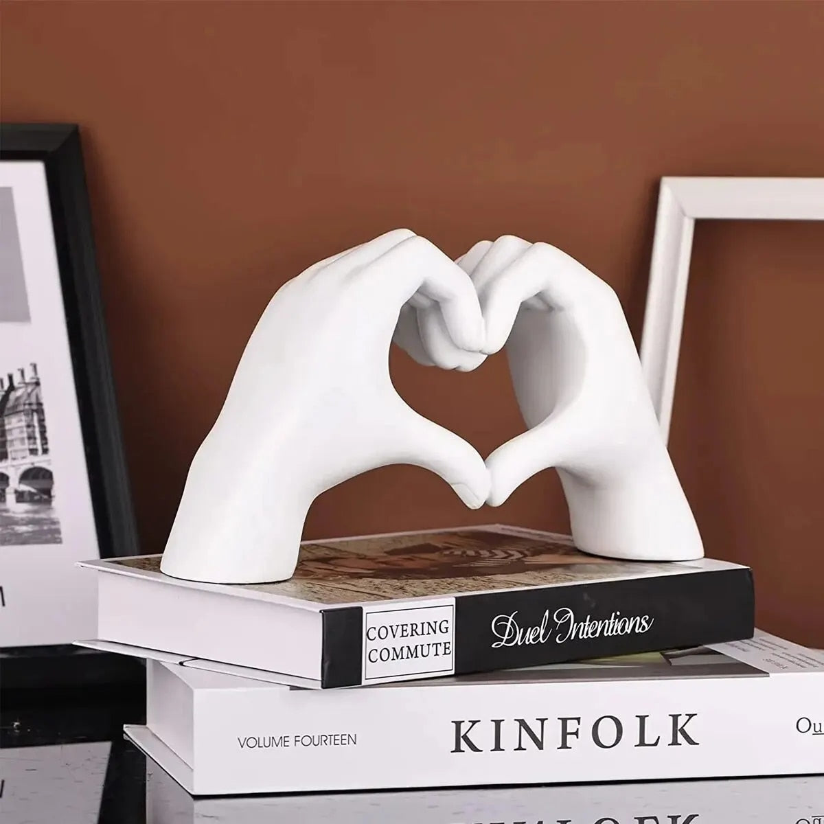 1pc Gesture Decoration, Heart Finger Statue Modern Art Sculpture Personalized H image 7