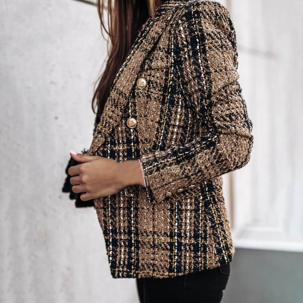 Double-breasted Lady Blazer Long Sleeve Woolen Modern Design Winter Lady Coat f image 6