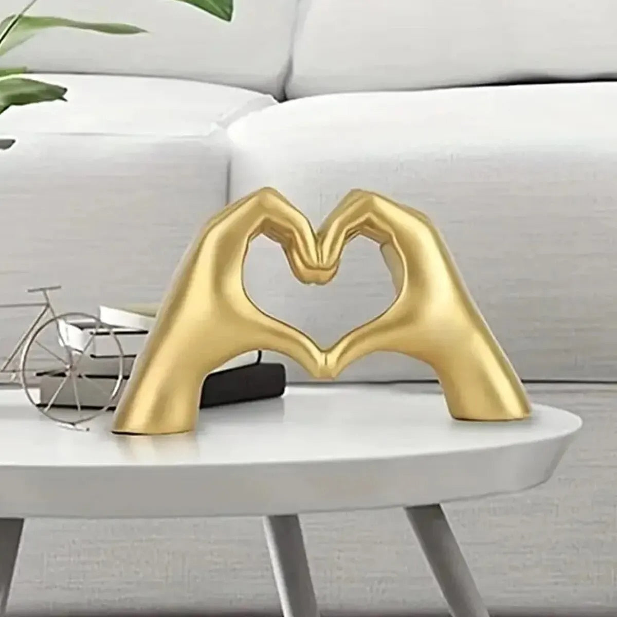 1pc Gesture Decoration, Heart Finger Statue Modern Art Sculpture Personalized H image 1