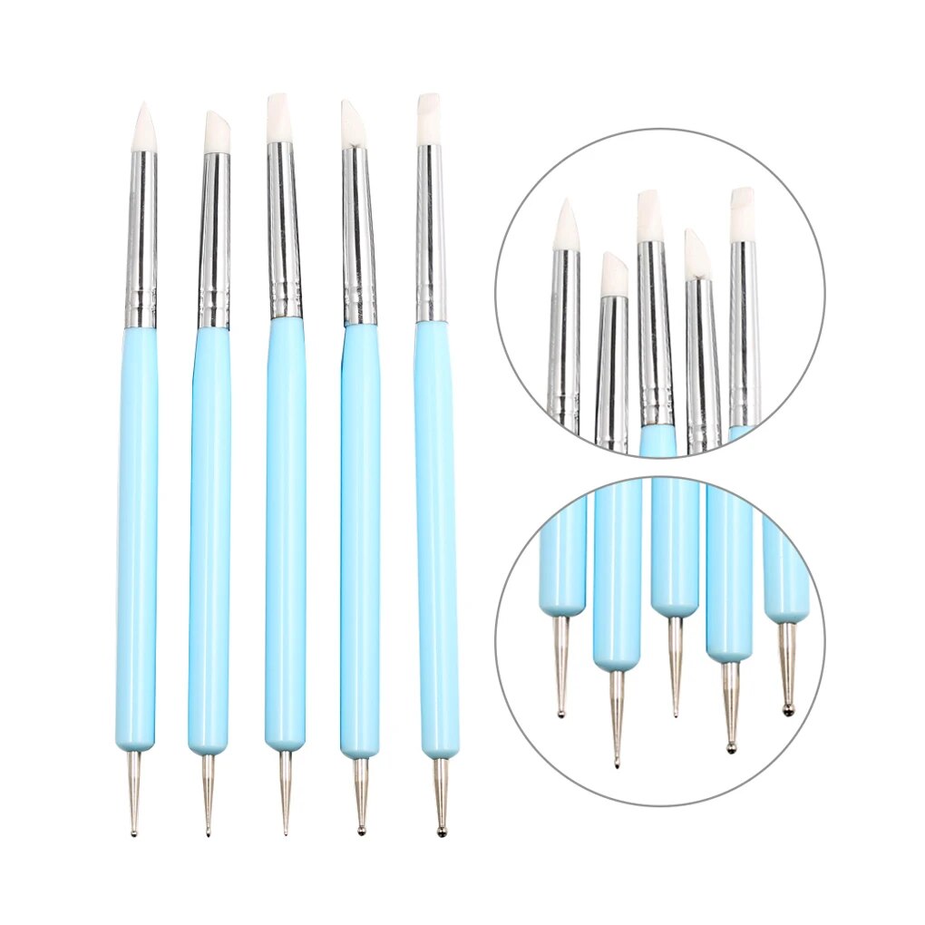 5pcs/set Double-ended Dotting Tools Set Nail Art Embossing Tools Pottery Craft image 6
