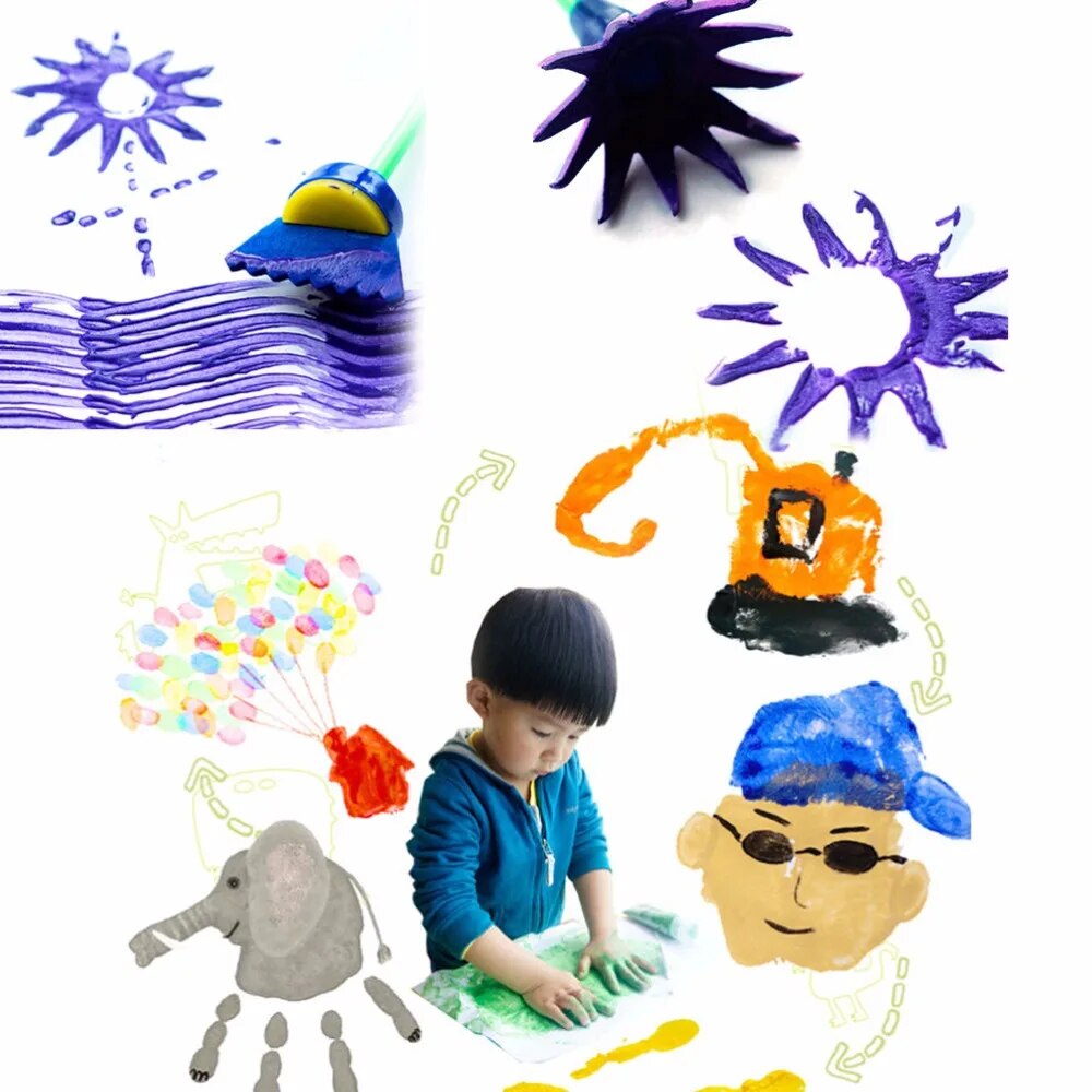 DIY Flower Graffiti Sponge Art Supplies Brushes Seal Painting Tools Funny Drawi image 1