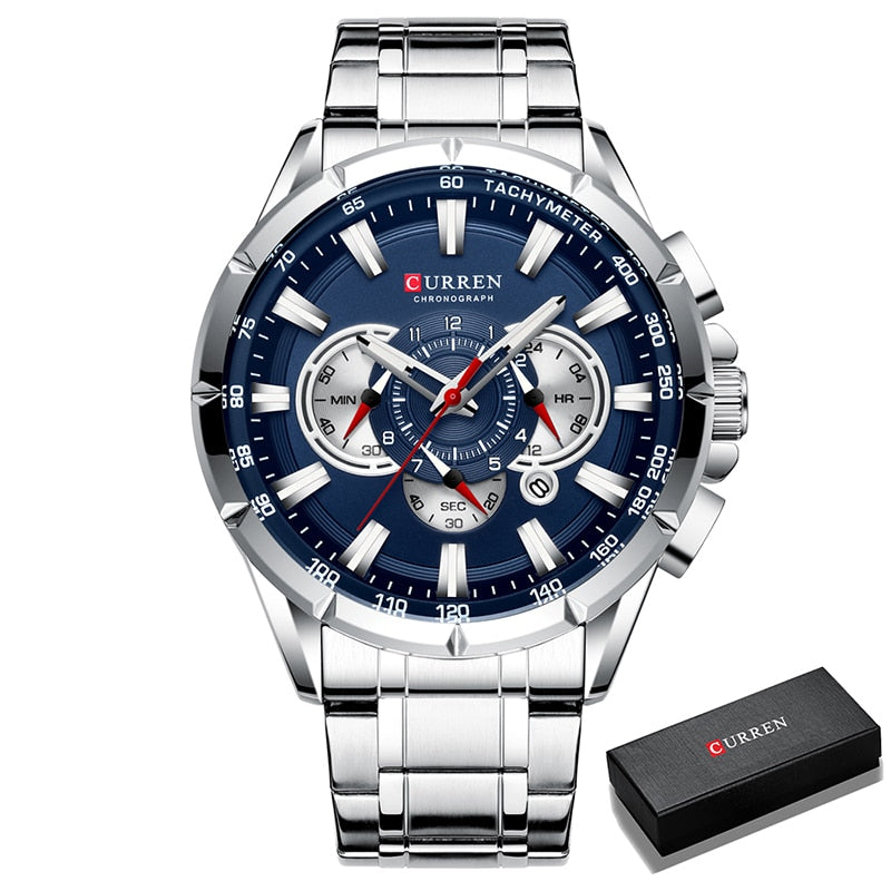 Curren Men’s Watches Top Brand Luxury Chronograph Quartz Men Watch Waterproof S