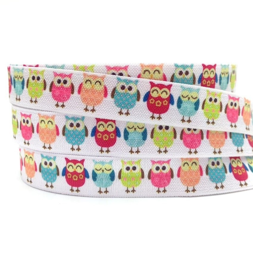 16mm Friut Cake Anmial Print Animal Fold over Elastic Band Sewing Tape Hand