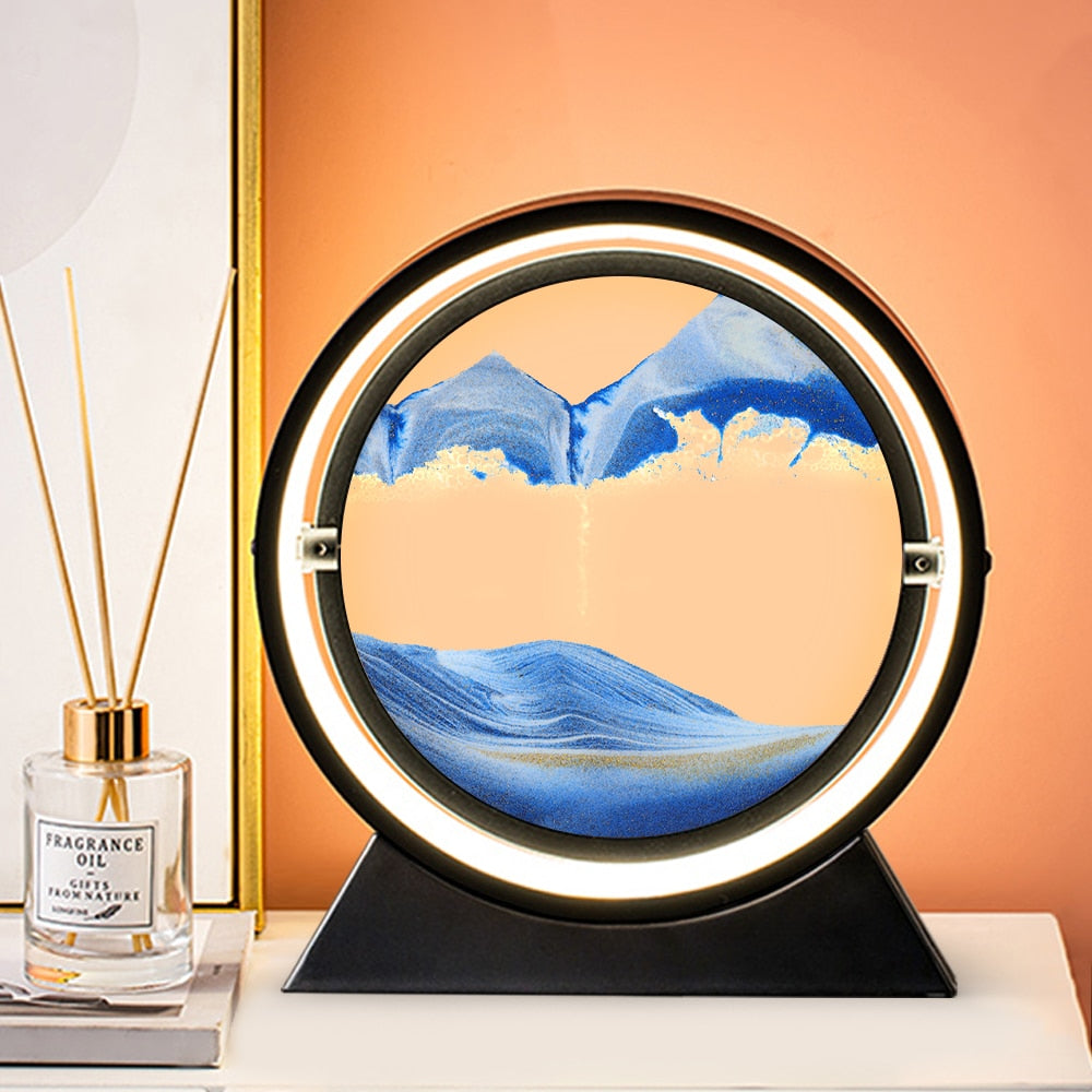 3D Hourglass Creative Quicksand Table Lamp Moving Sand Art Picture Deep Sea image 8