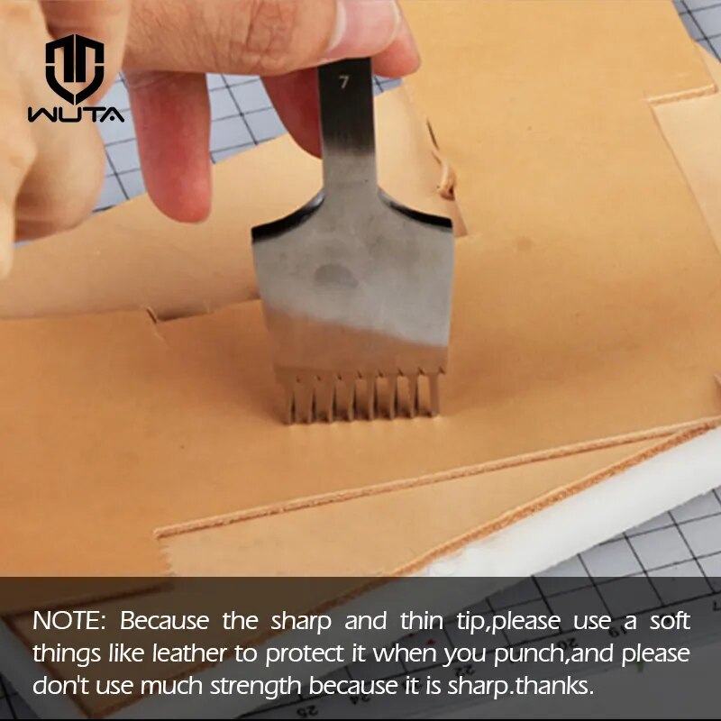 WUTA NEW High Quality Sharp Leather Chisel French Style Pricking Iron Die-steel image 5