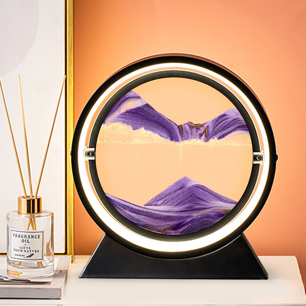 3D Hourglass Creative Quicksand Table Lamp Moving Sand Art Picture Deep Sea image 2