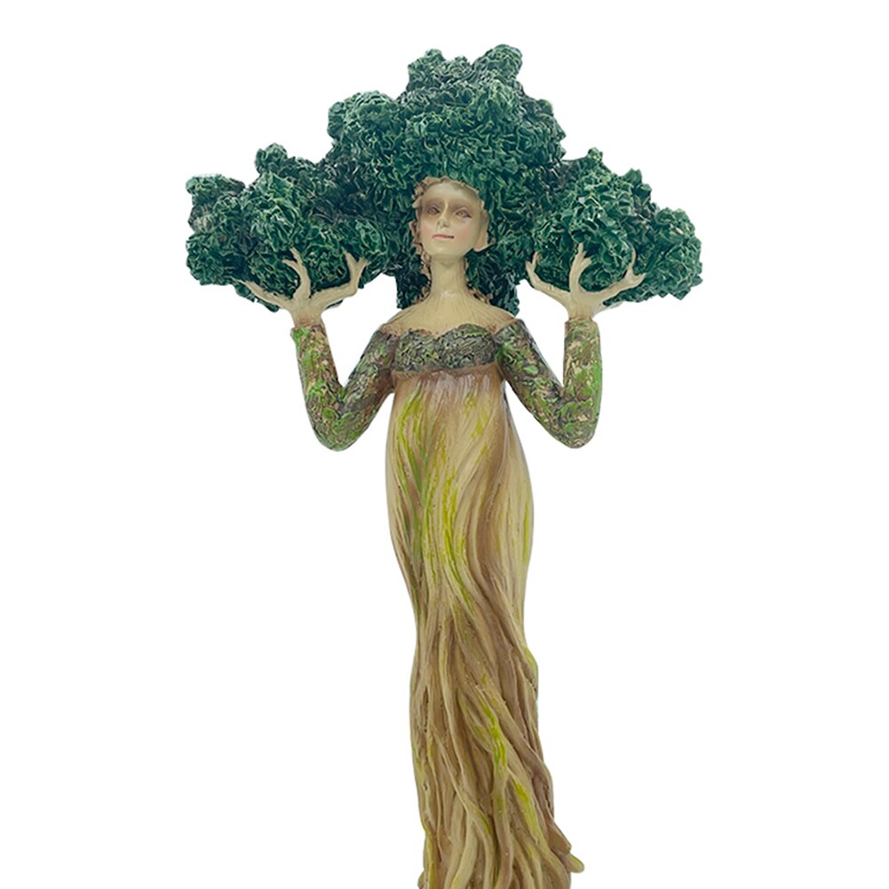 Forest Earth Goddess Statue Resin Tree God Art Sculpture Ornament Garden image 4