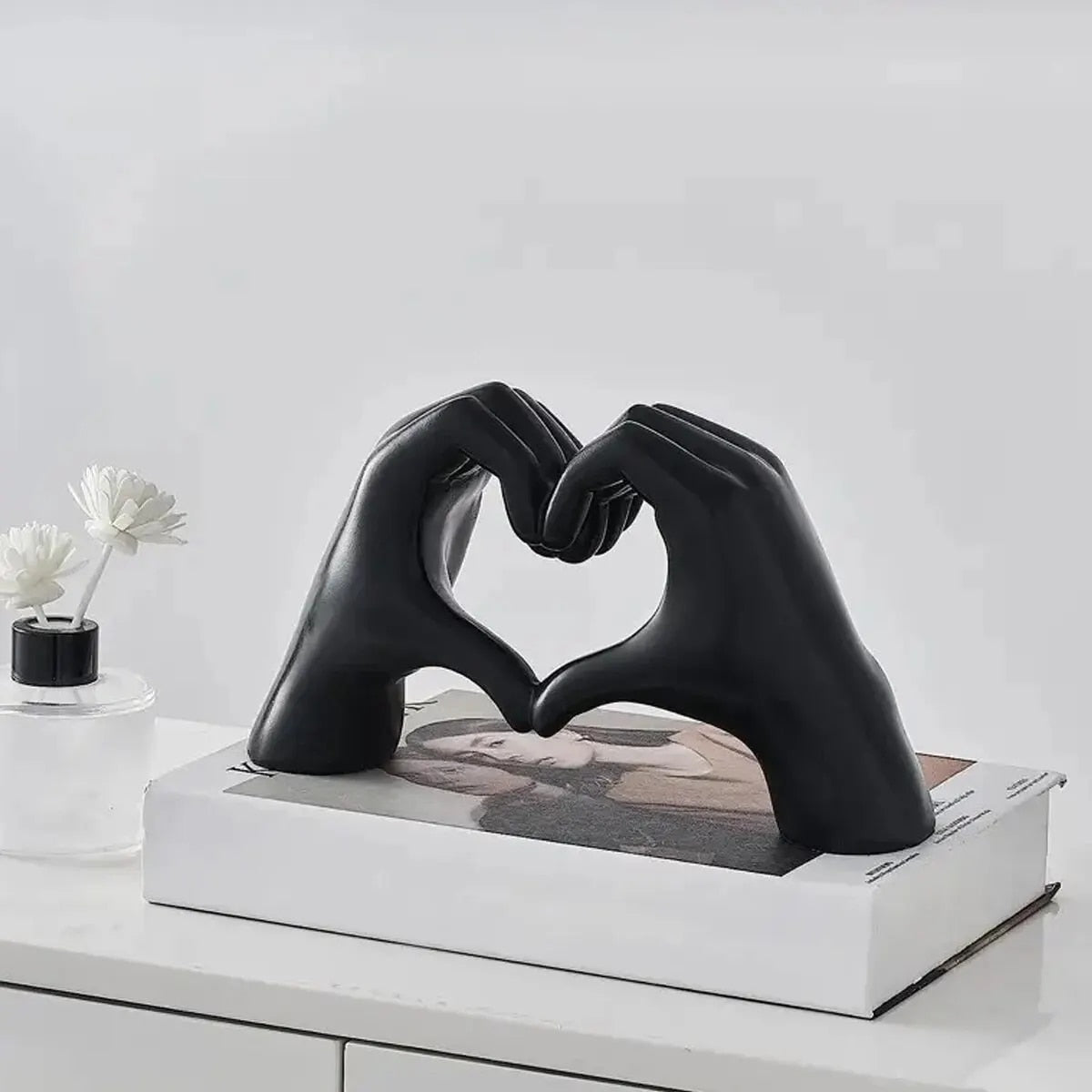 1pc Gesture Decoration, Heart Finger Statue Modern Art Sculpture Personalized H image 8