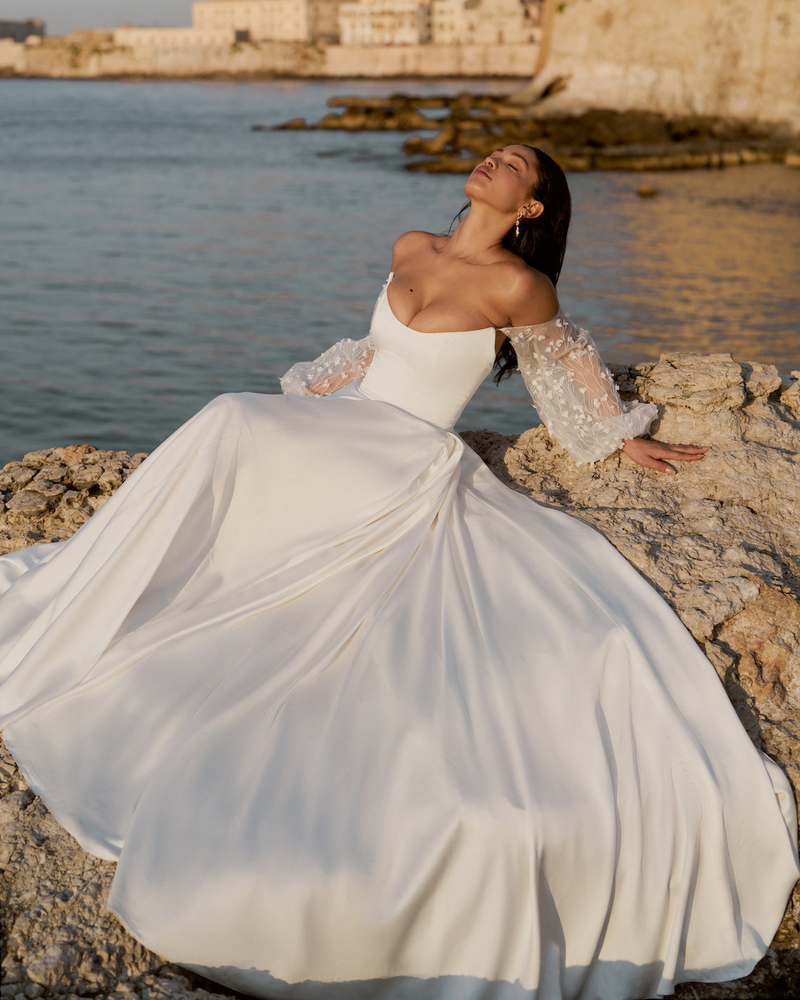 Vestidos De Novia 2024 White Off Shoulder Wedding Party Dress Long Sleeve Sexy image 2