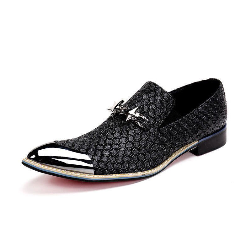 Zapatos de vestir de moda italiana para hombre de Christia Bella, con escamas de pescado y punta puntiaguda