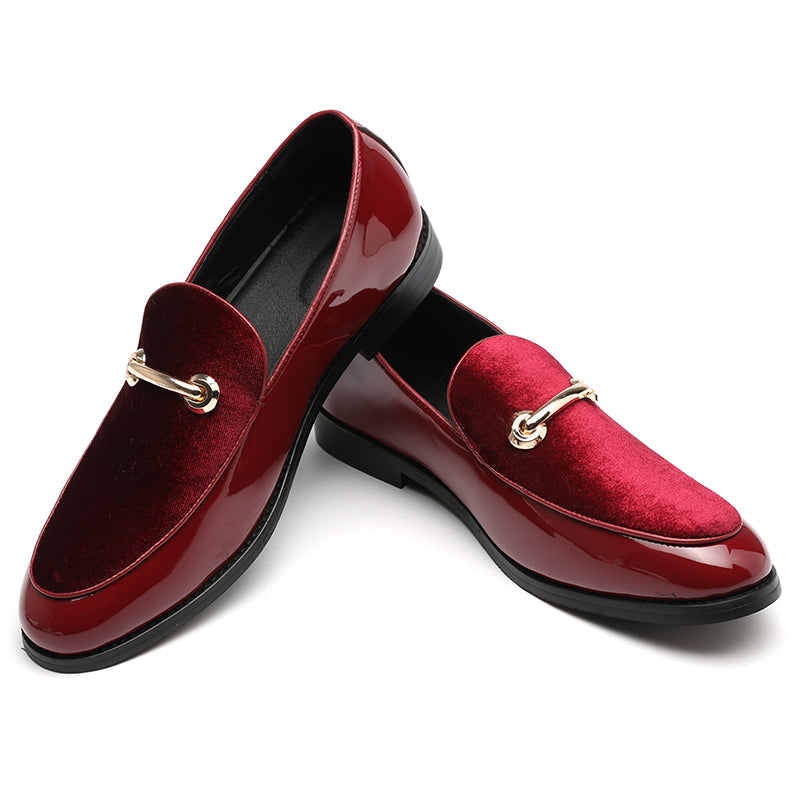 QUAOAR Zapatos de vestir para hombre de piel de charol con diseño de sombra, zapatos de boda de lujo para novios