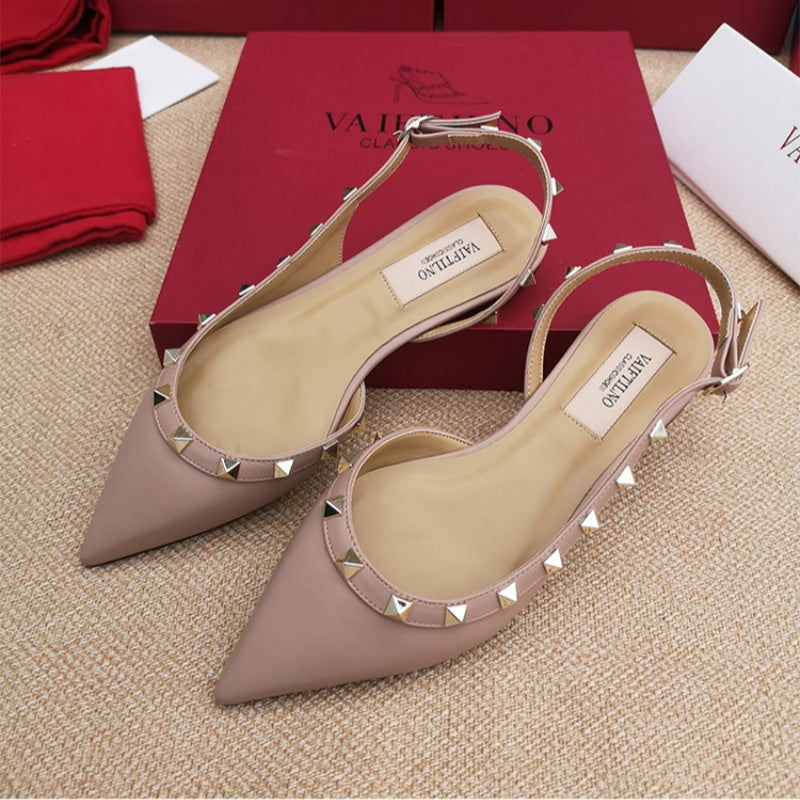 Zapatos planos de cuero de lujo de tendencia 2024 para mujer Sandalias de verano de alta calidad para mujer