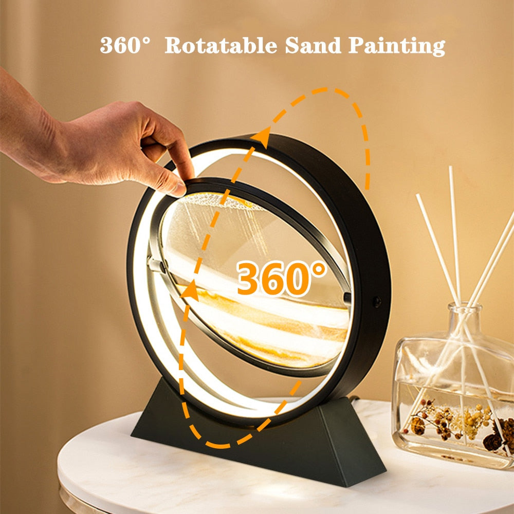 3D Hourglass Creative Quicksand Table Lamp Moving Sand Art Picture Deep Sea image 6