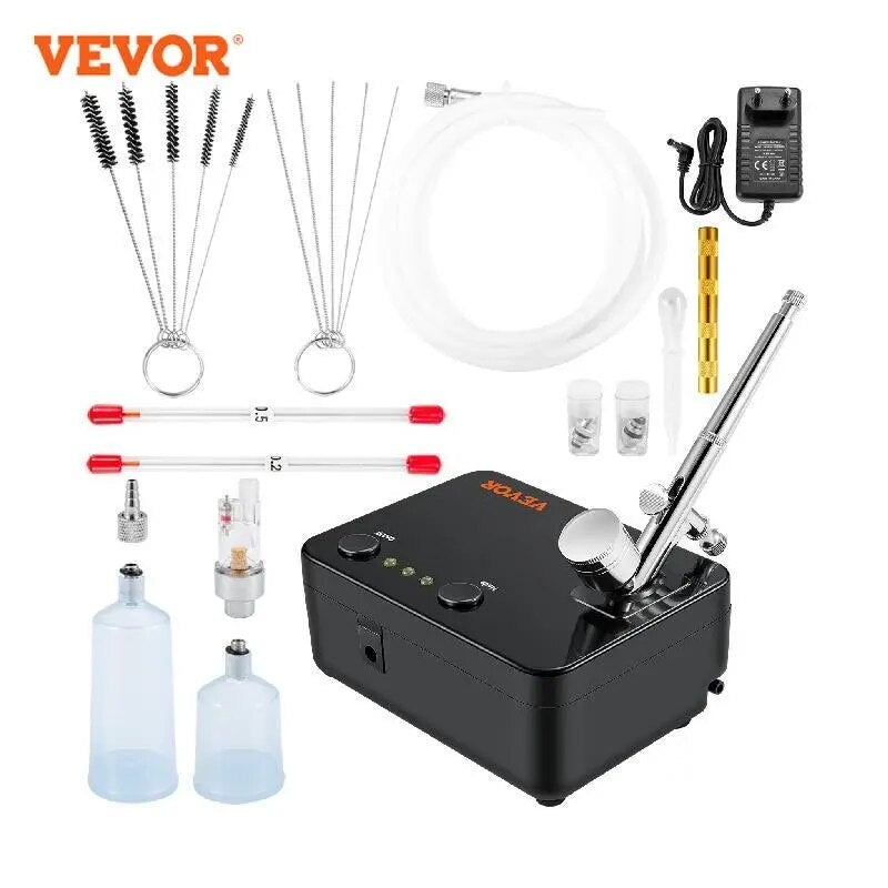 VEVOR Dual-Action Airbrush Kit with 30PSI High-Pressure Auto Start/Stop Control image 1