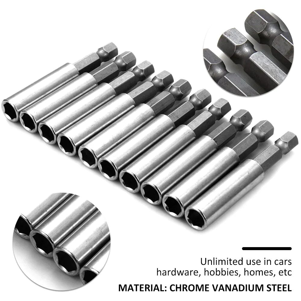 10Pcs Magnetic Drill Bit Extension 1/4 inch Hex Shank Magnetic Drill Bit Holder image 1