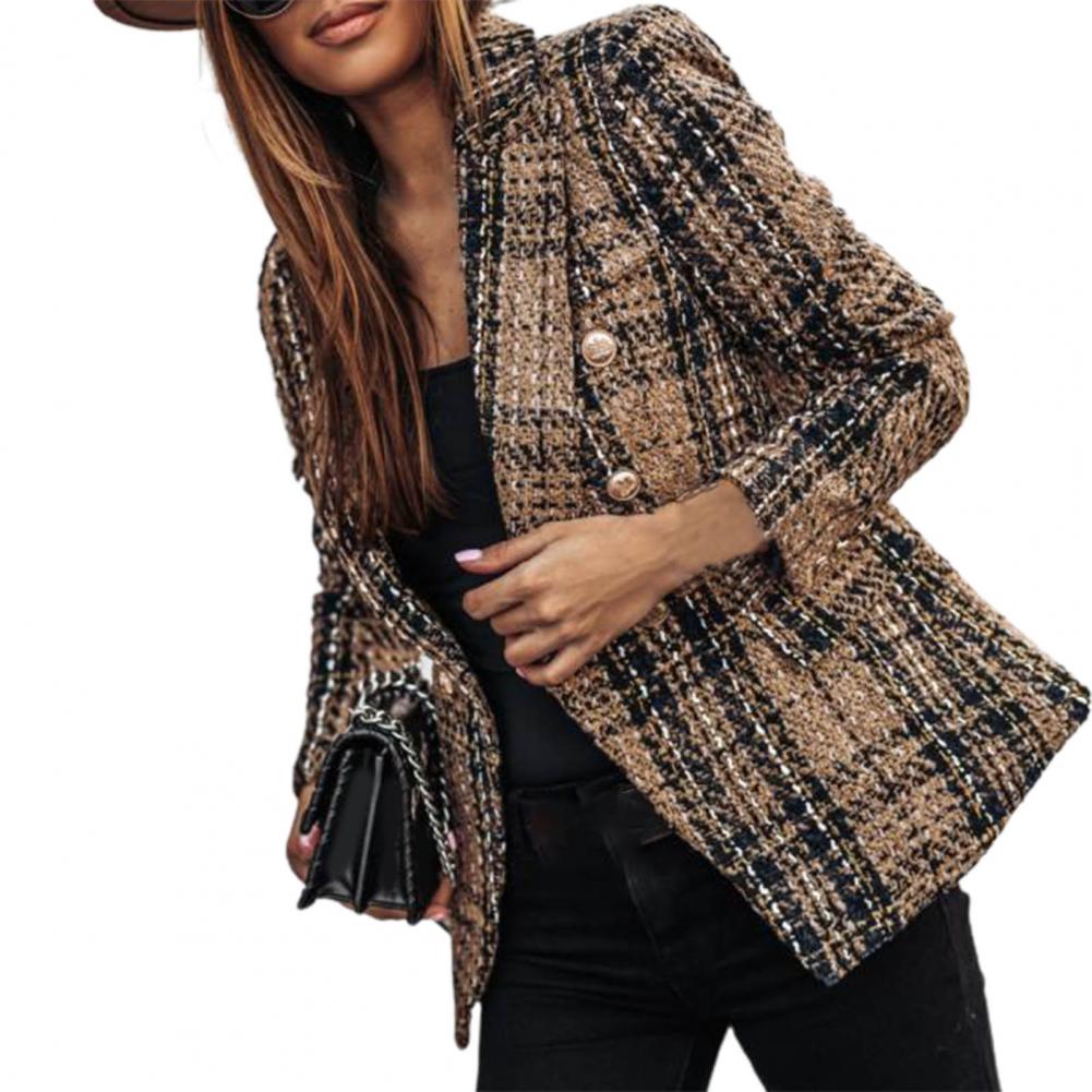 Double-breasted Lady Blazer Long Sleeve Woolen Modern Design Winter Lady Coat f image 3