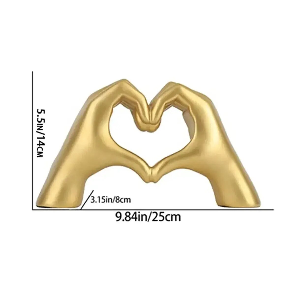 1pc Gesture Decoration, Heart Finger Statue Modern Art Sculpture Personalized H image 3