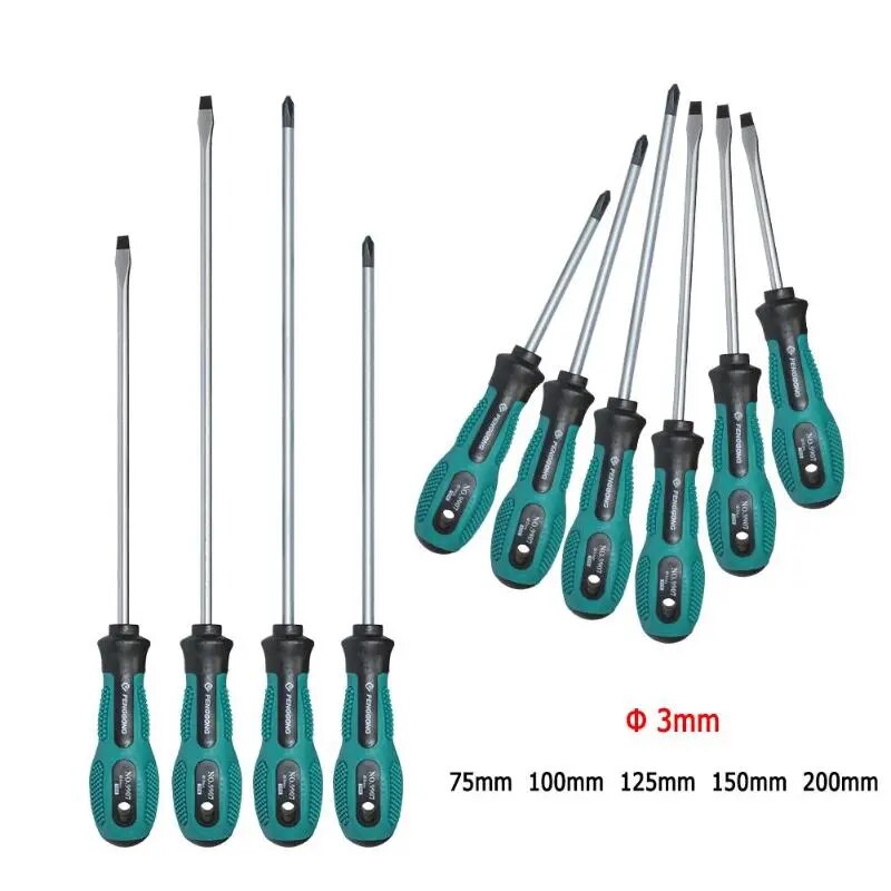 10Pcs/Set Screwdrivers Kit 75-200mm Chromium Vanadium Alloy Hand Tools Multi-fu image 5