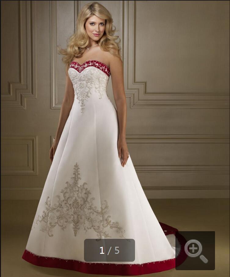 New fashion white / ivory no straps A embroidered wedding bridal dress fine emb image 0
