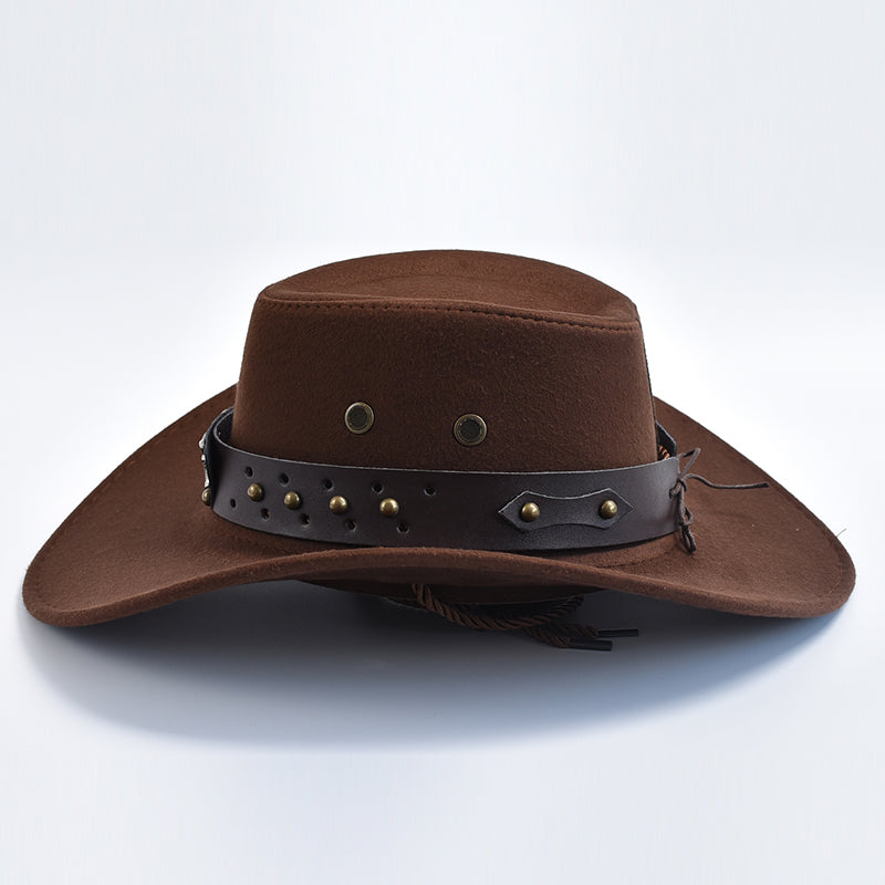 New Artificial Suede Western Cowboy Hats Vintage Big-edge Gentleman Cowgirl Jaz image 9