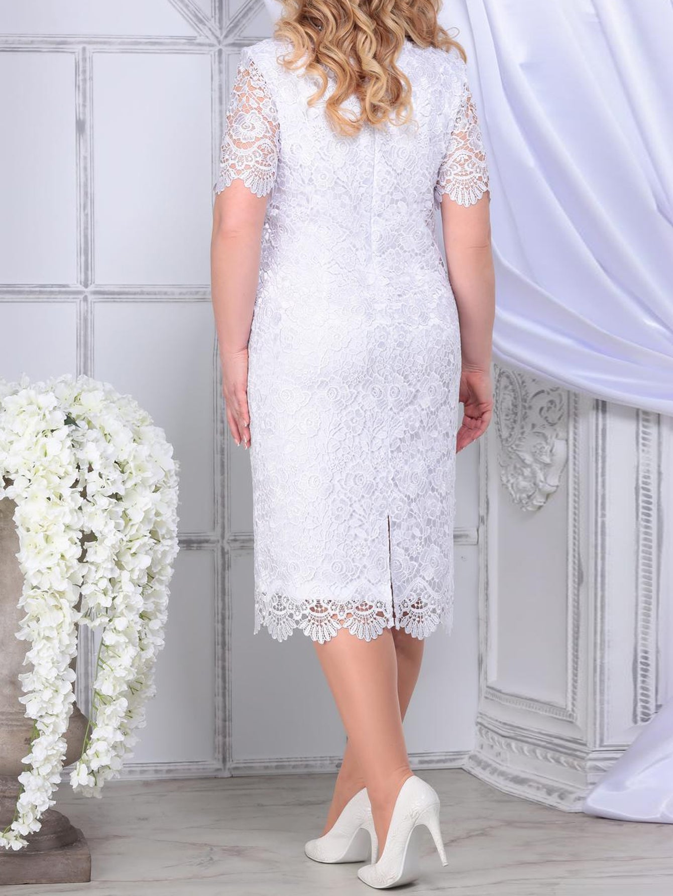 Plus Size Elegant Party Dresses White Woman Summer Embroidery Floral Wedding Gu image 1