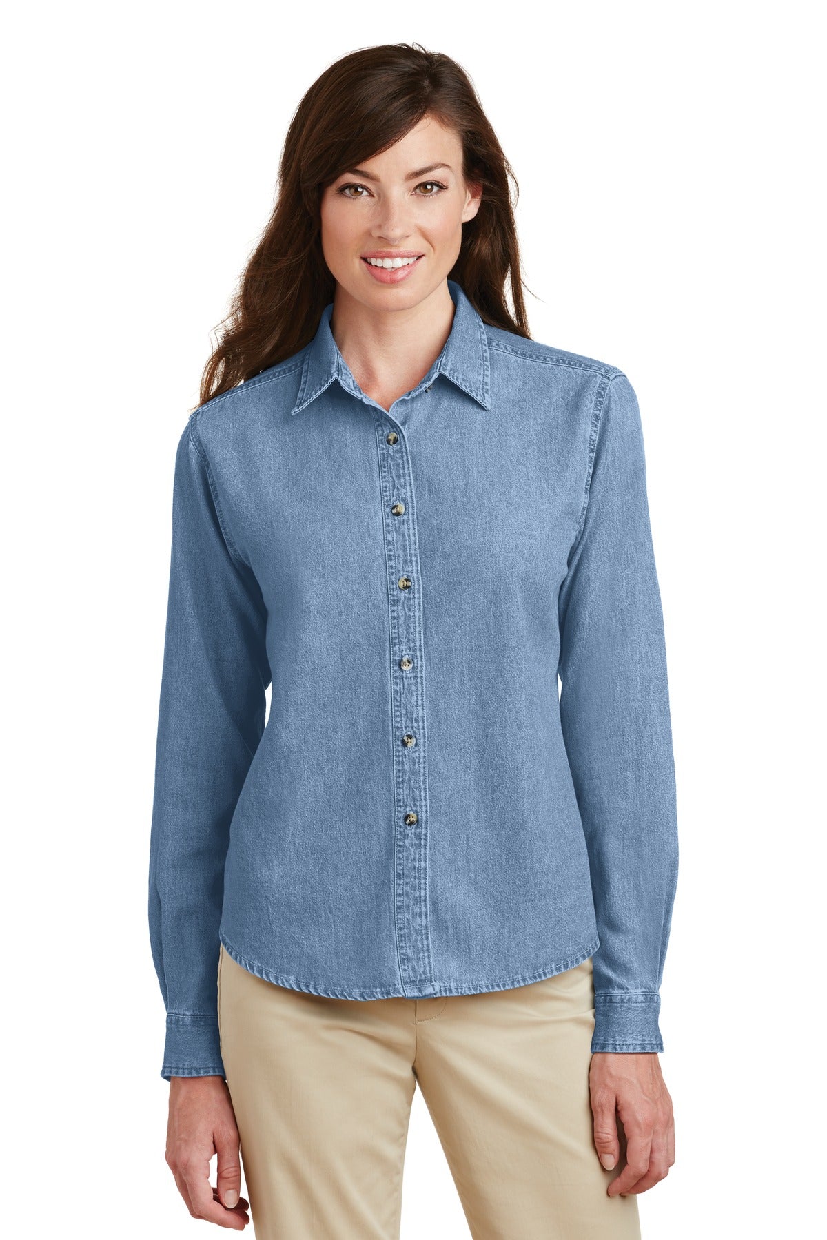 Port & Company? Women's Long Sleeve Value Denim Shirt. LSP10