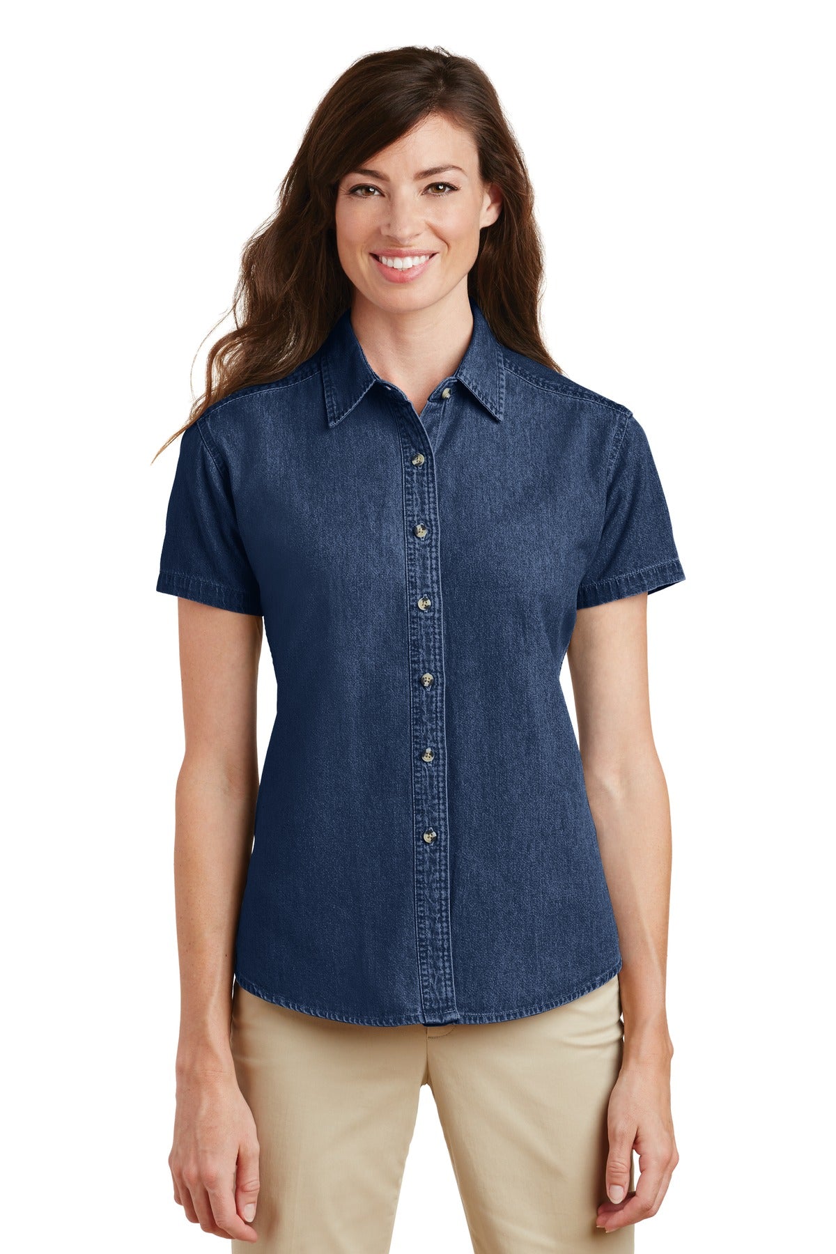 Port & Company? Women's Short Sleeve Value Denim Shirt. LSP11