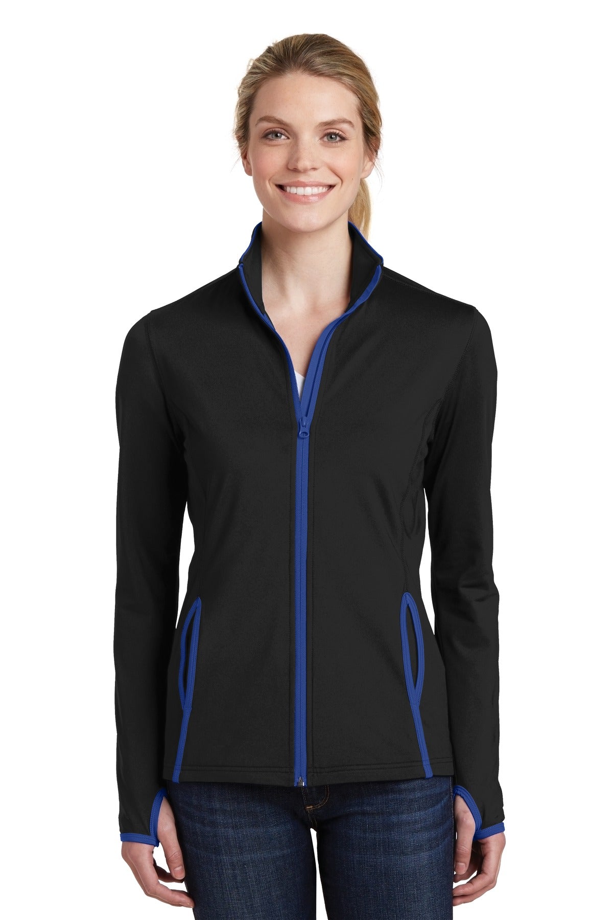 Sport-Tek? Women's Sport-Wick? Stretch Contrast Full-Zip Jacket. LST853