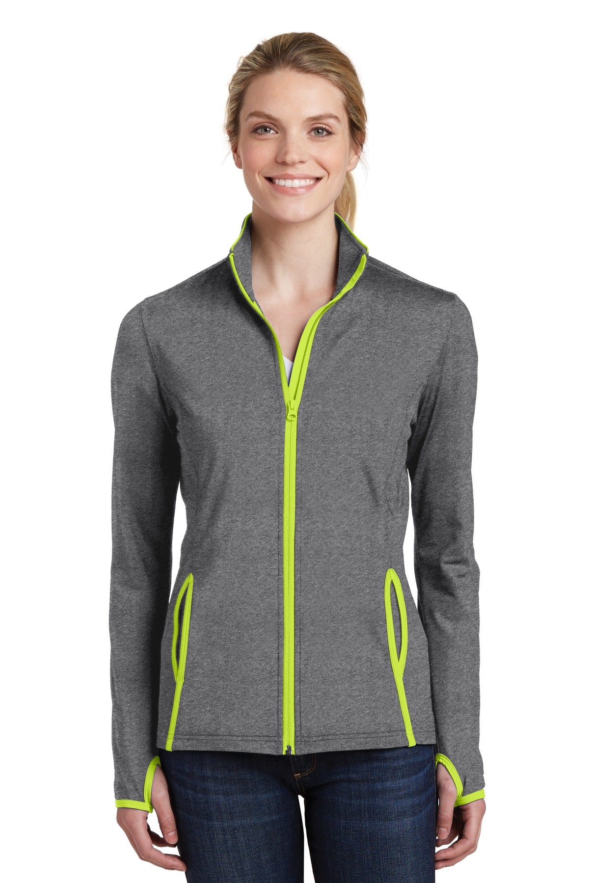 Sport-Tek? Women's Sport-Wick? Stretch Contrast Full-Zip Jacket. LST853