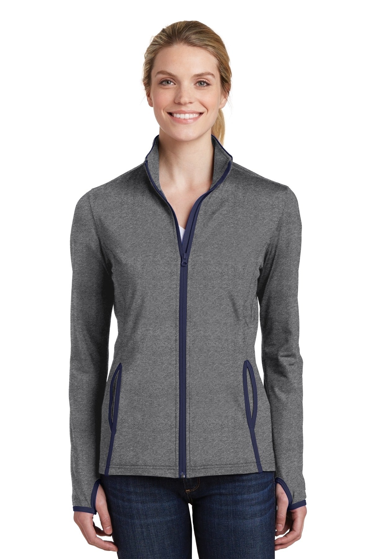 Sport-Tek? Women's Sport-Wick? Stretch Contrast Full-Zip Jacket. LST853