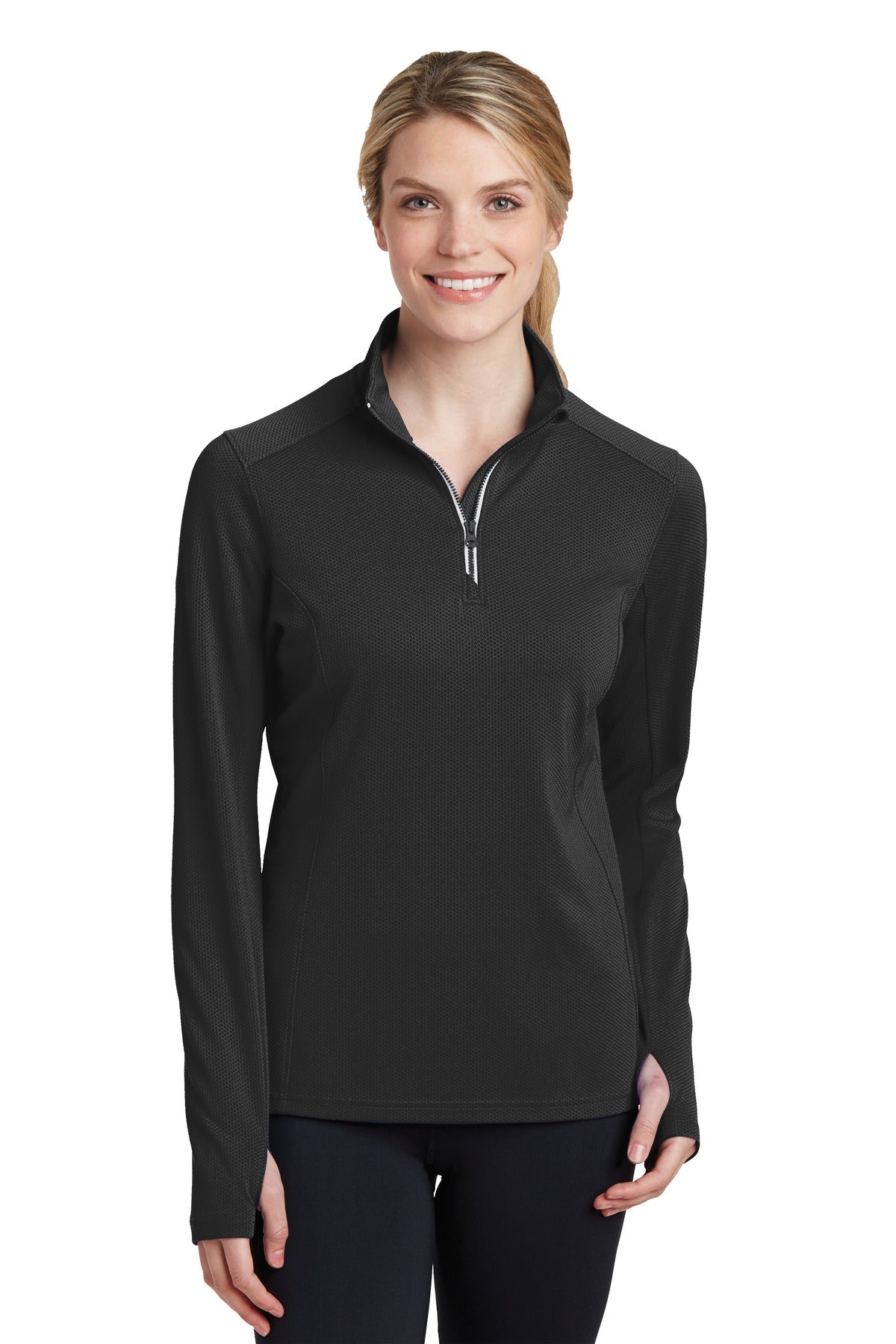 Sport-Tek? Women's Sport-Wick? Textured 1/4-Zip Pullover. LST860