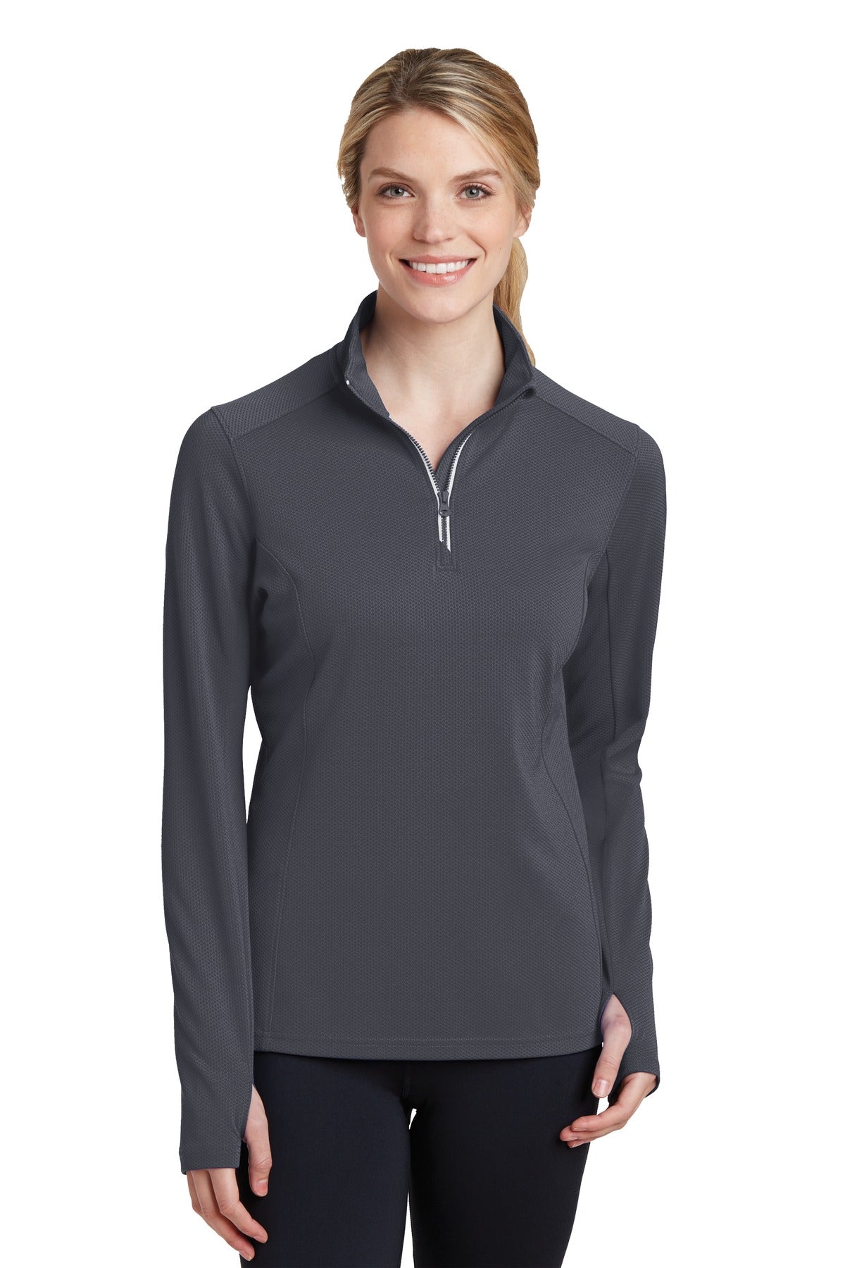 Sport-Tek? Women's Sport-Wick? Textured 1/4-Zip Pullover. LST860