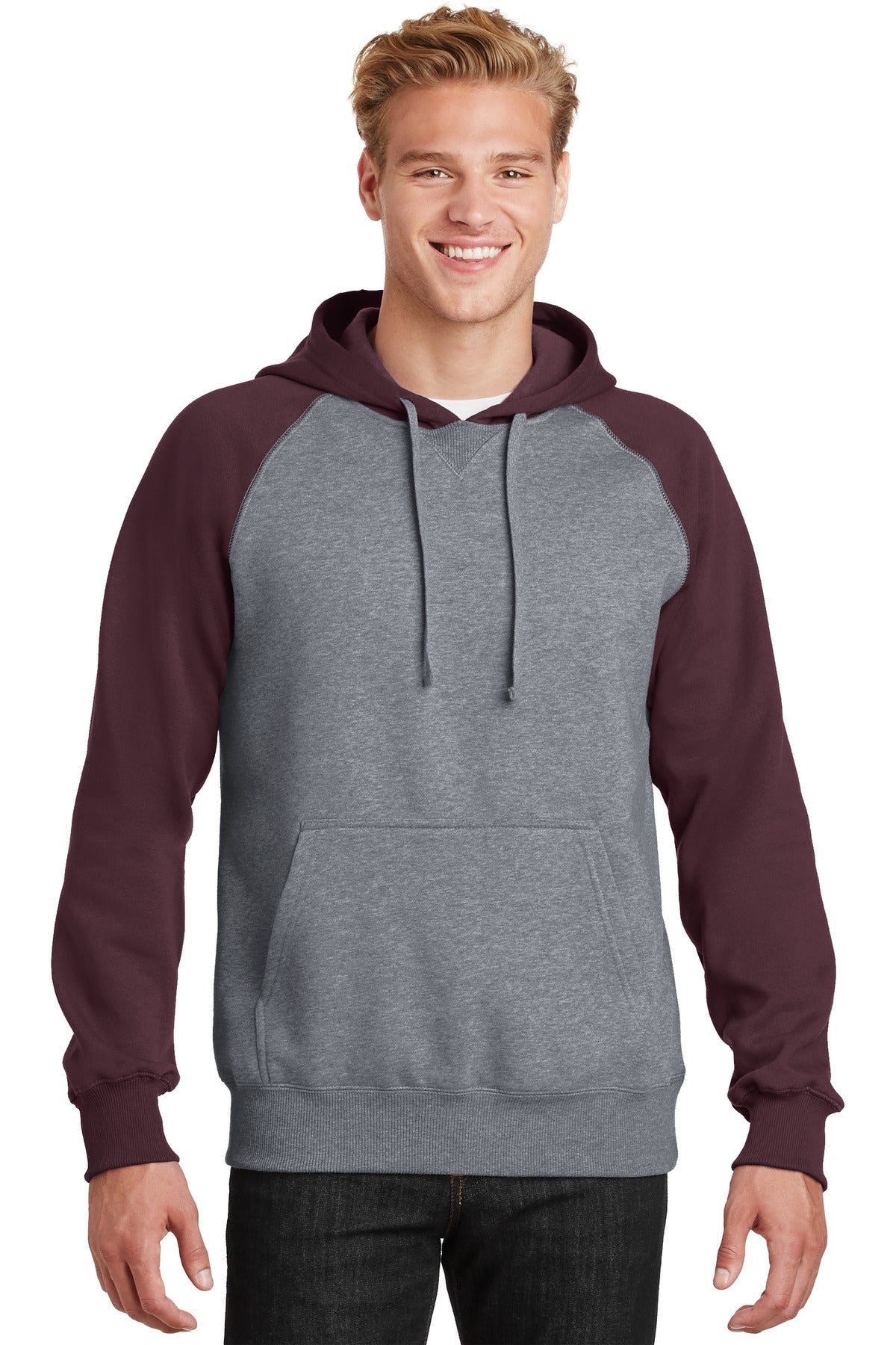 Sport-Tek? Raglan Colorblock Pullover Hooded Sweatshirt. ST267