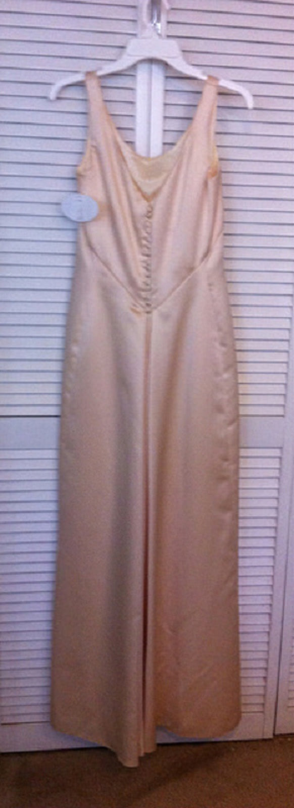 Vestido de mujer Watters & Watters de satén negro con tirantes de 2,5 cm. Talla 10