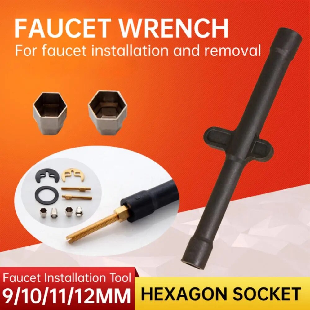 1/2PCS Plumbing Key 9/10/11/12mm Tap Wrench Flume Wrench Sink Faucet Socket Wre image 3