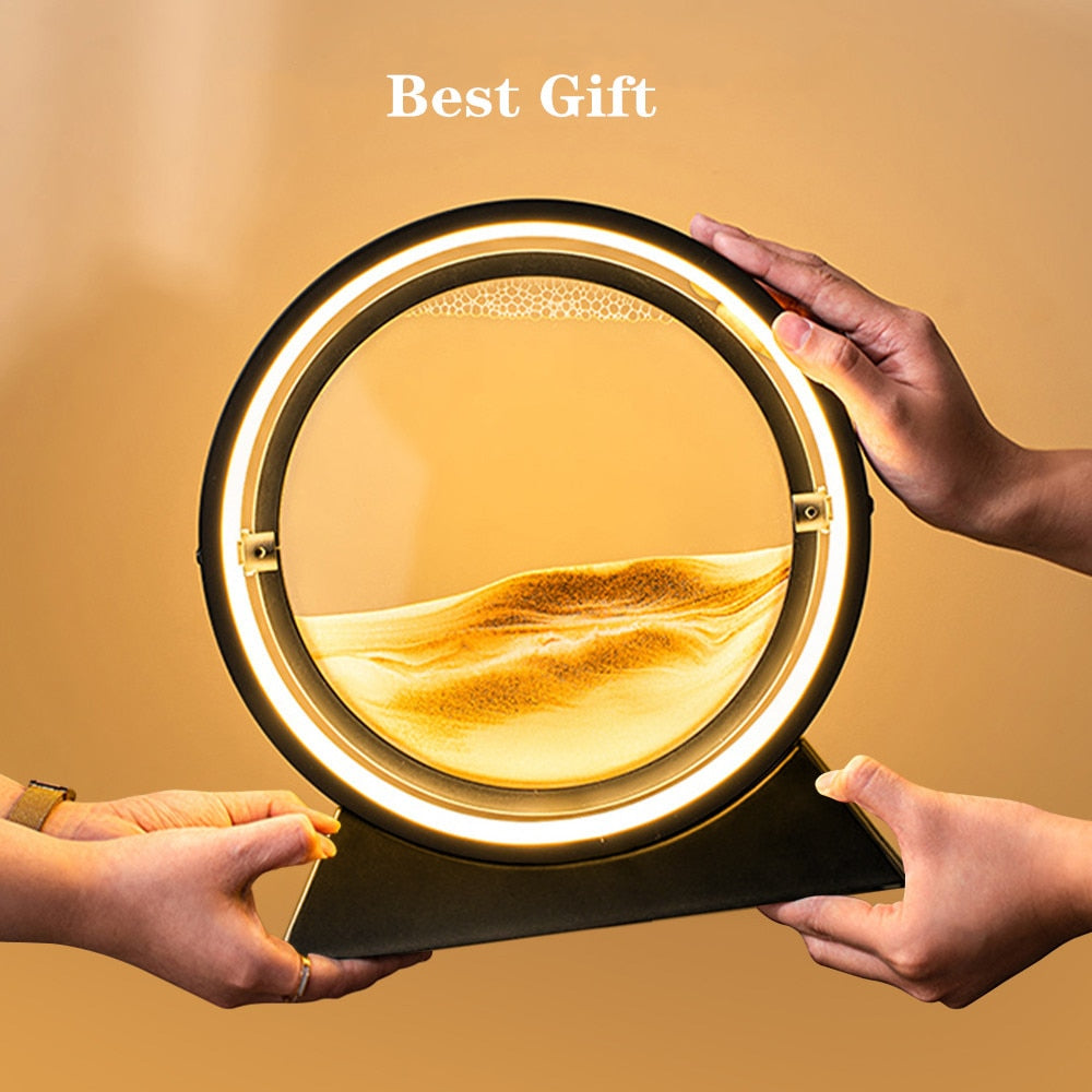 3D Hourglass Creative Quicksand Table Lamp Moving Sand Art Picture Deep Sea image 9