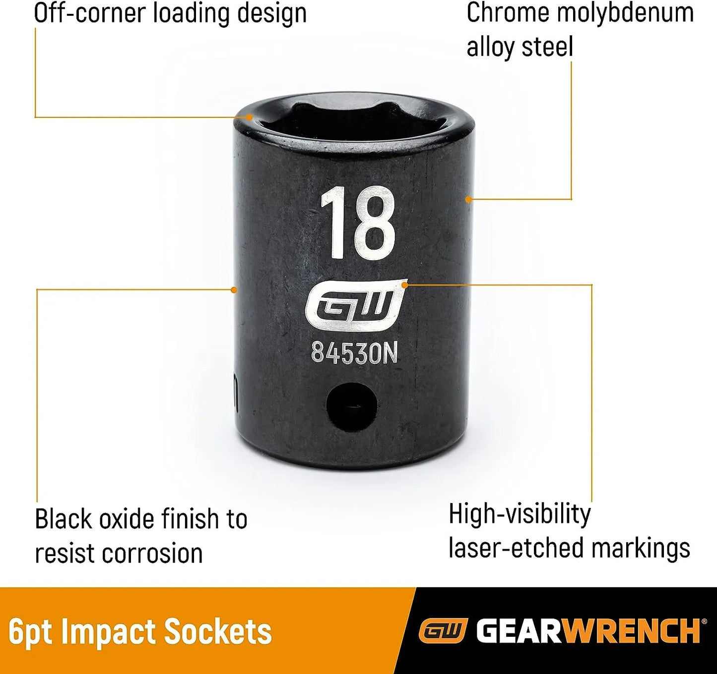44 Pc. 3/8" Drive 6 Point Standard & Deep Impact SAE/Metric Socket Set - 84916N image 1