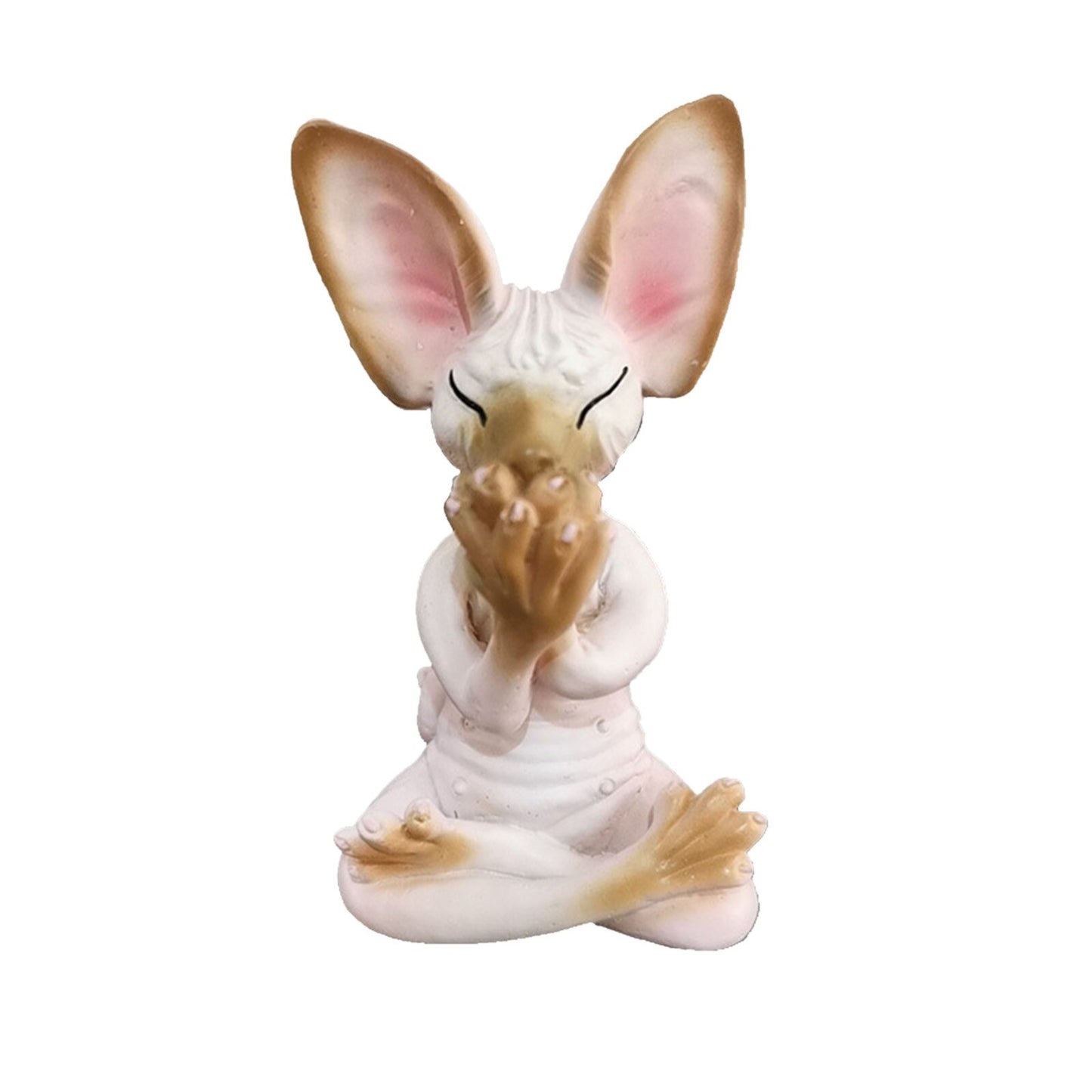 Whimsical Buddha Sphynx Cat Figurine Cover Eyes Meditation Yoga Art Craft image 1