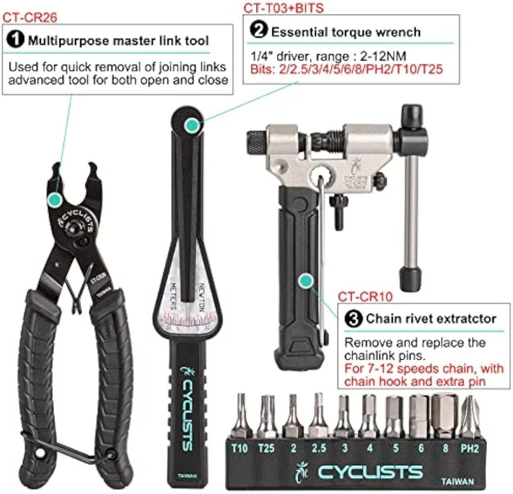 27 Piece Bike Tool Kit - Bike Tools Maintenance Repair Kit - Mountain/Road Bike image 4
