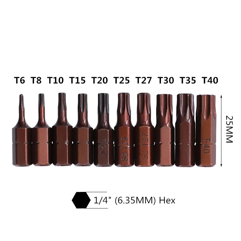 -t40 Screw Driver Bits Magnetic 25mm S2 Alloy Hex Torx Head Ratchet Wrench Elec image 8