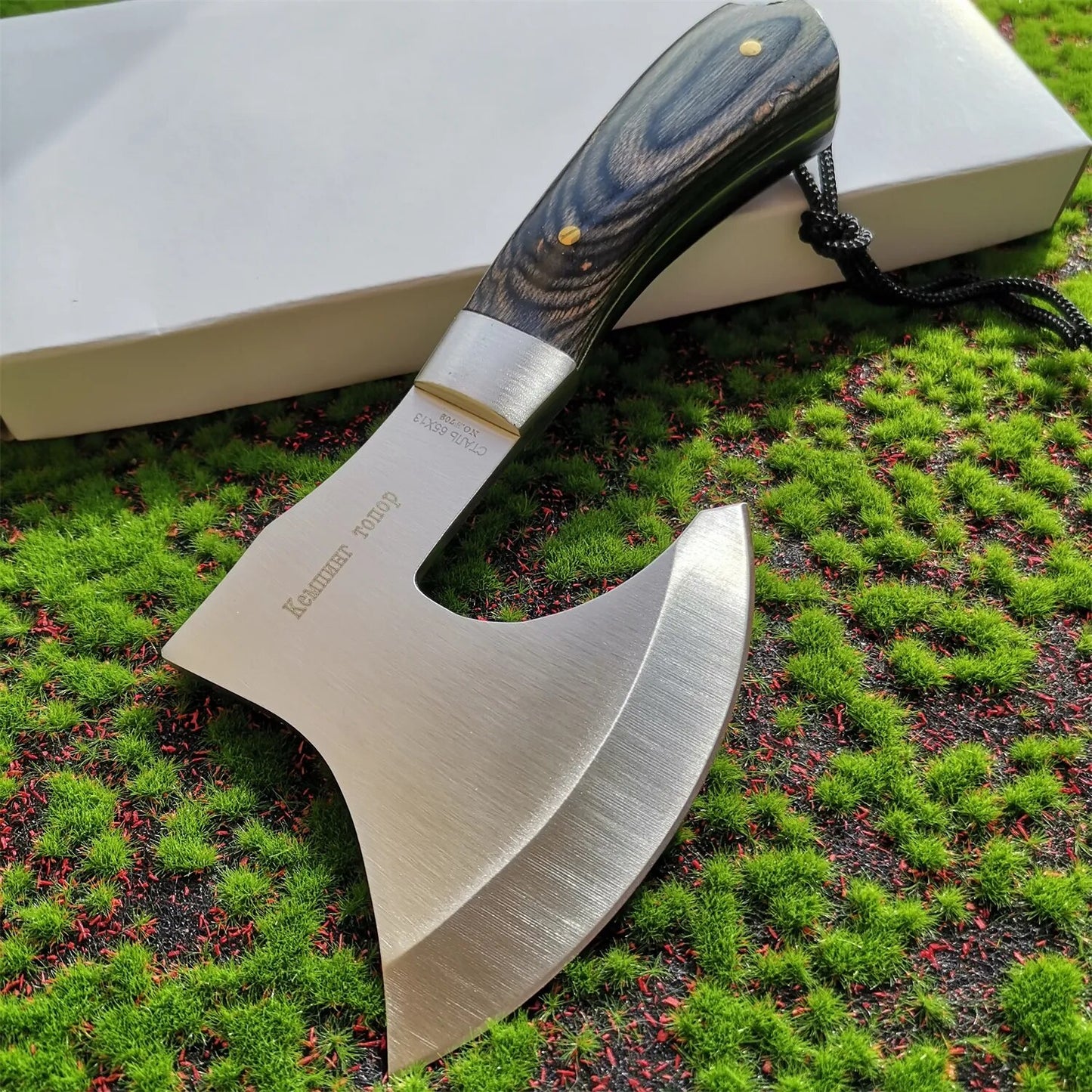 Axe Color Wood Handle Tactical Outdoor Self-defense Axe Multifunction Camping A image 1