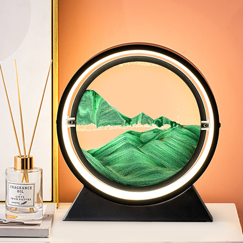 3D Hourglass Creative Quicksand Table Lamp Moving Sand Art Picture Deep Sea image 5