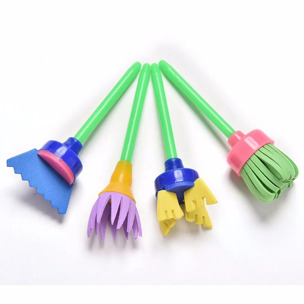 DIY Flower Graffiti Sponge Art Supplies Brushes Seal Painting Tools Funny Drawi image 2